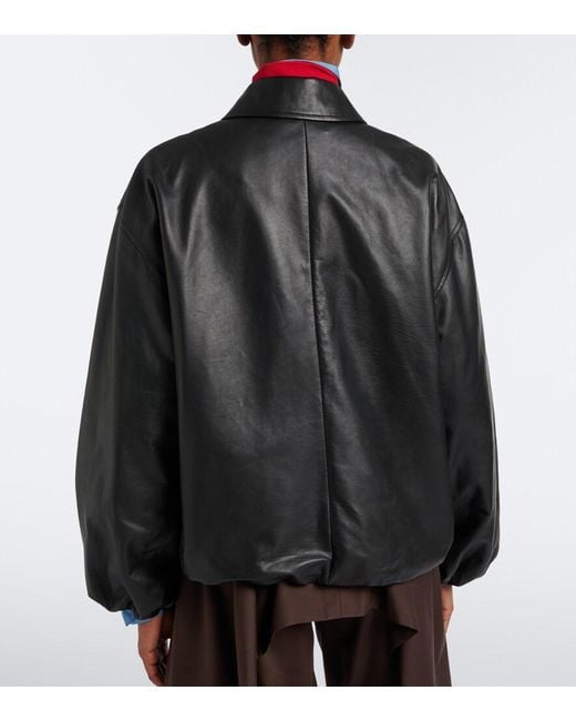 Loewe Black Leather Blouson Jacket
