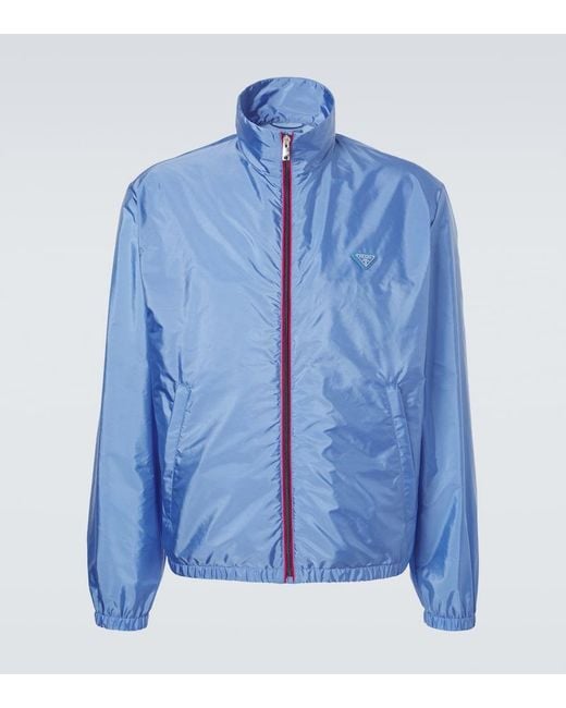 Prada Blue High-Neck Zip Jacket for men