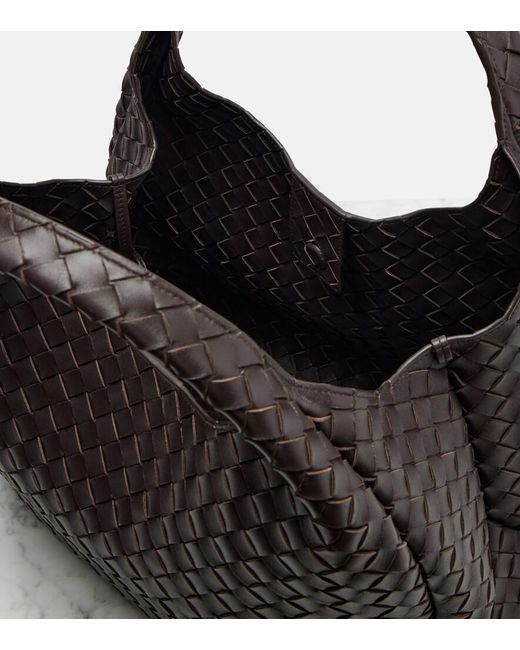 Bottega Veneta Black Campana Large Leather Shoulder Bag