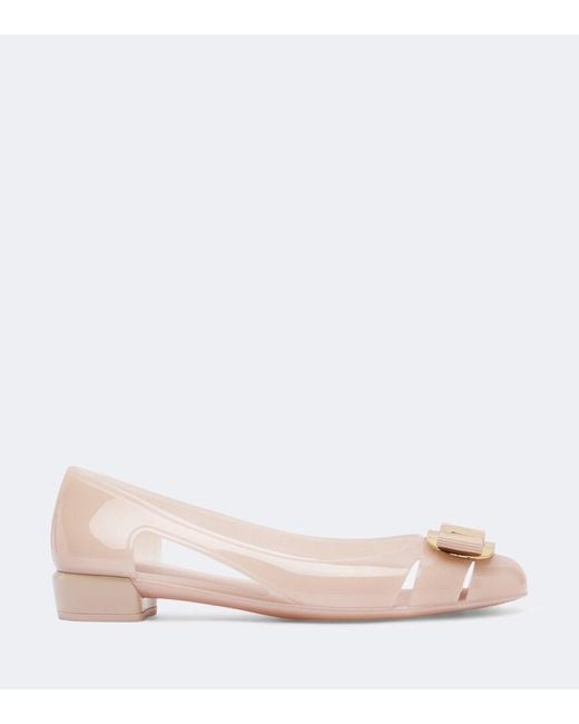 Ferragamo Pink Nara Ballet Flats