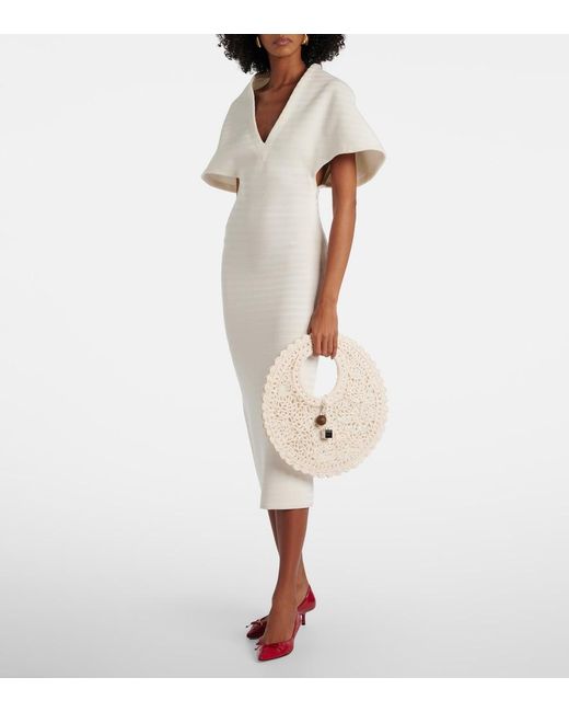Jacquemus White Spiaggia Small Crochet Top-Handle Bag