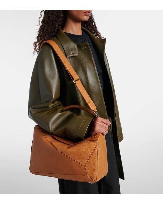 Borsa Puzzle Large di Loewe in Brown