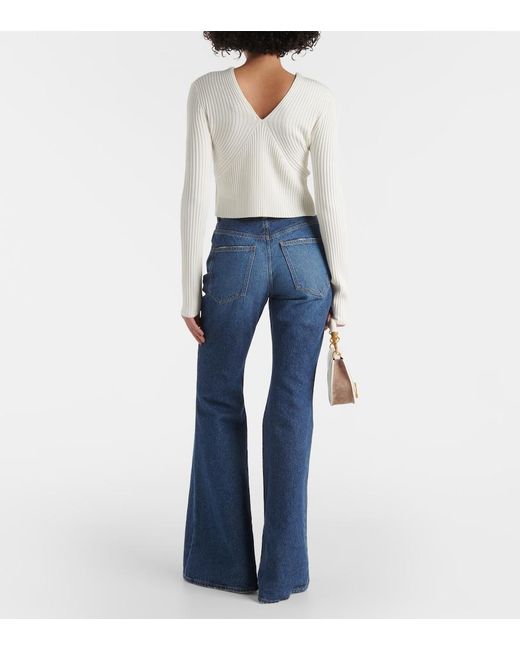 Chloé White Wool-Blend Cardigan