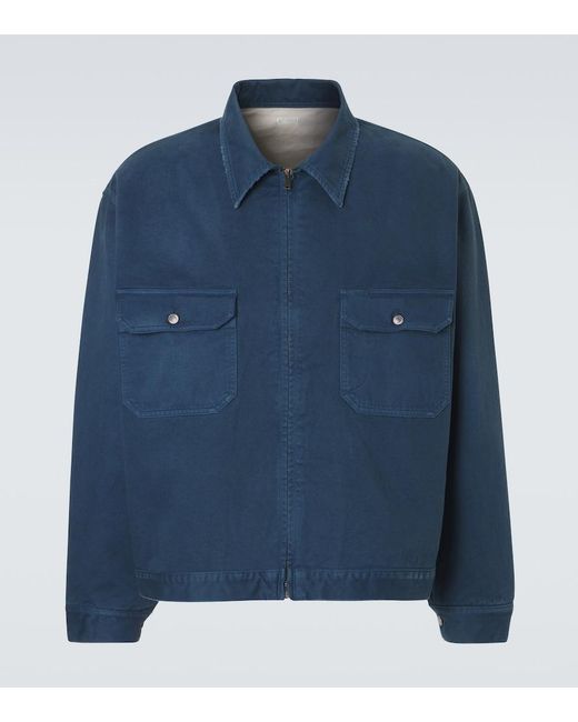 A.PRESSE Blue Vintage Cotton Jacket for men