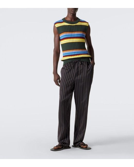 Dries Van Noten Black Leather Thong Sandals for men