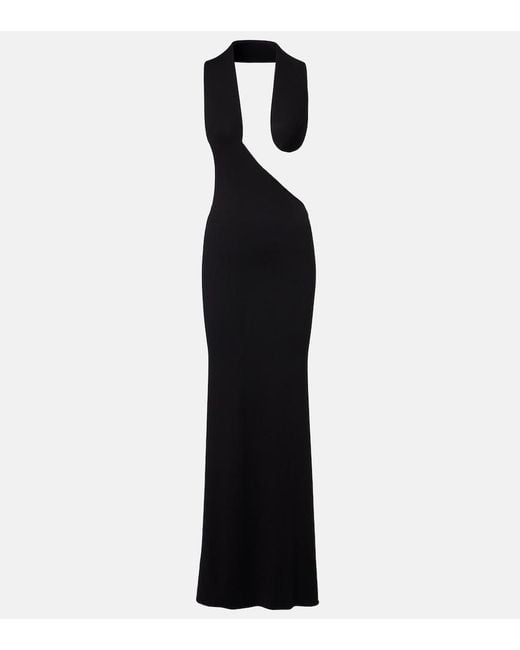 Tom Ford Blue Impossible Asymmetric Jersey Gown