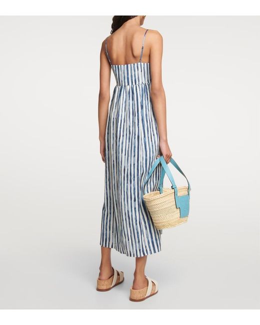 Vince Blue Striped Midi Dress