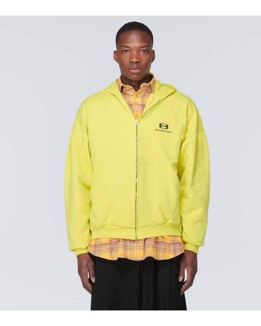 Balenciaga Yellow Unity Sports Icon Layered Hoodie Oversized for men