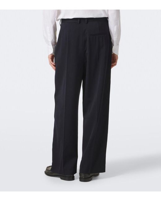Loewe Blue Wool Wide-Leg Pants for men