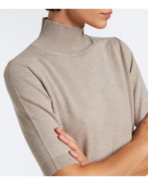 Max Mara Brown Wool High-Neck Sweater