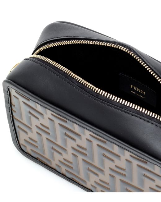 Fendi Mini Camera Case Leather Shoulder Bag in Black Save 30 Lyst