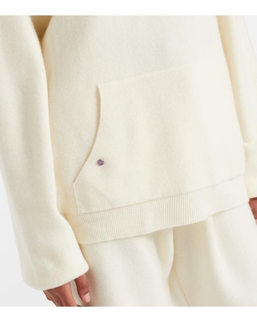 God's True Cashmere White Embellished Cashmere Hoodie