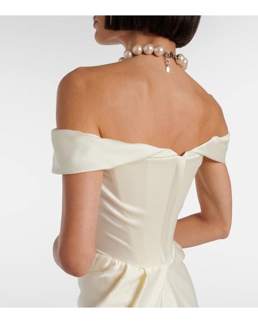 Vivienne Westwood White Nova Cora Draped Satin Minidress