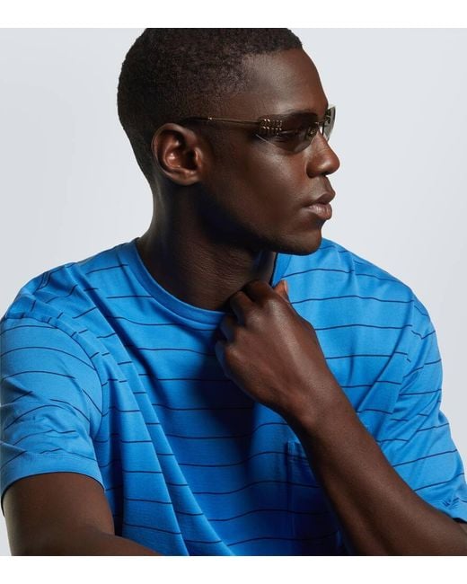 Miu Miu Ovale Sonnenbrille in Metallic für Herren
