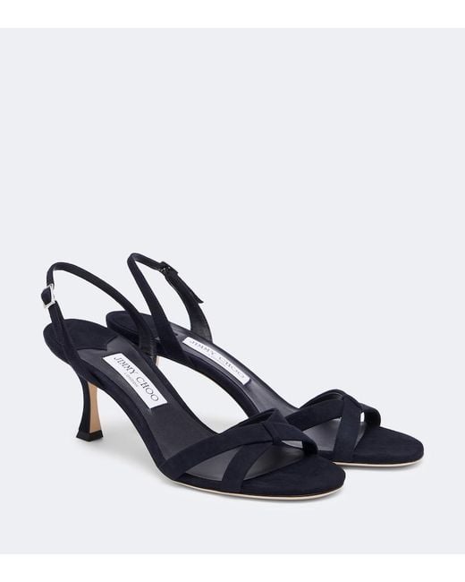 Jimmy Choo Blue Elsy Suede Slingback Sandals
