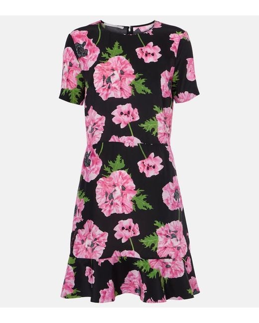 Stella McCartney Pink Iconic Floral Ruffled Silk Minidress