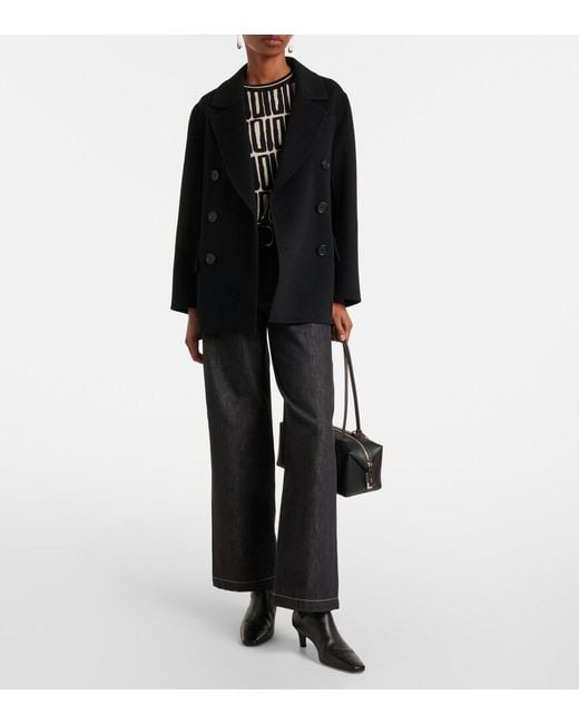 Max Mara Black Max Mara Ramo Printed Cotton Top