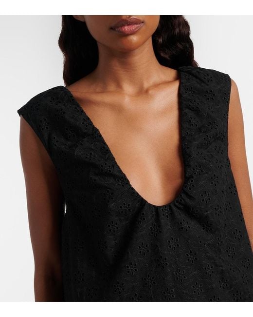 Faithfull The Brand Black Juana Broderie Anglaise Minidress