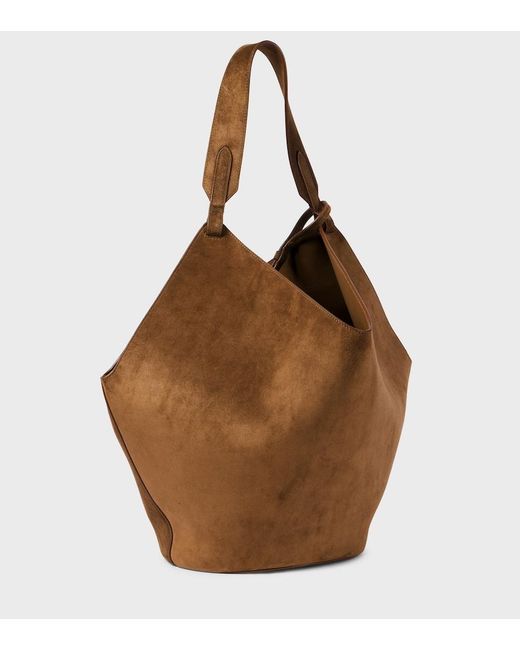 Khaite Brown Lotus Medium Suede Tote Bag