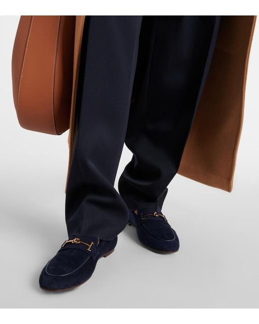 Tod's Blue Suede Loafers