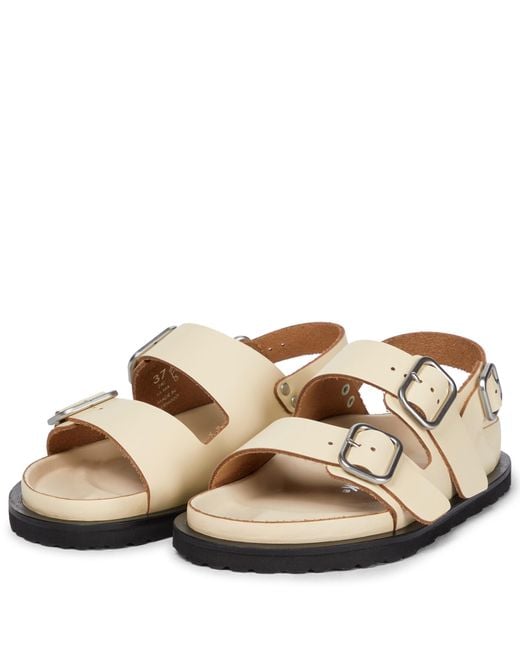 Jil Sander X Birkenstock Milano Leather Sandals in Natural | Lyst