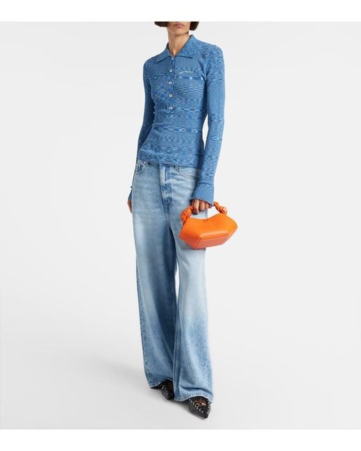 Ganni Orange Tote Bag Bou Mini