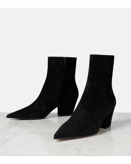 Gianvito Rossi Black Keinna 55 Suede Ankle Boots