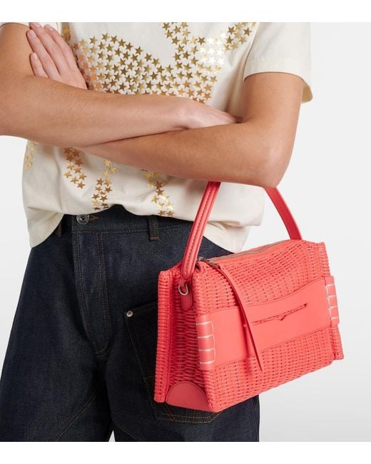 J.W. Anderson Red Loafer Medium Leather Shoulder Bag