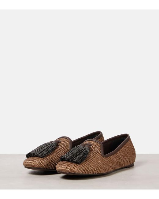 Brunello Cucinelli Brown Slip-Ons Monili