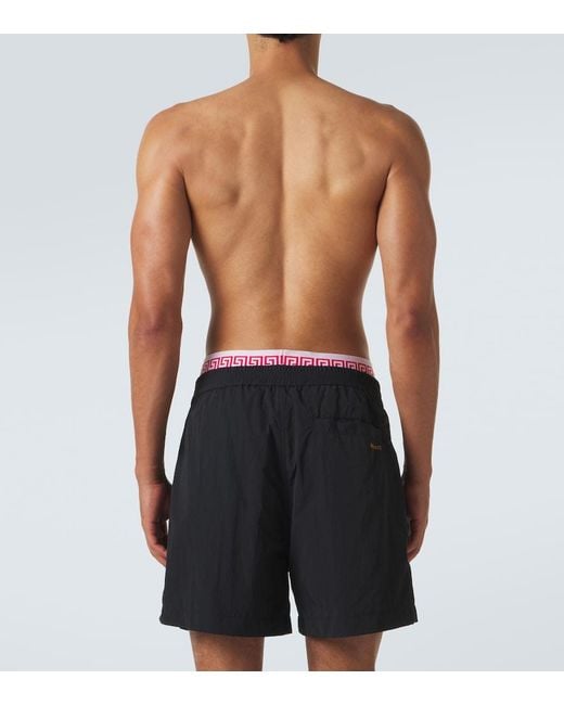 Versace Blue Layered Waistband Shorts for men