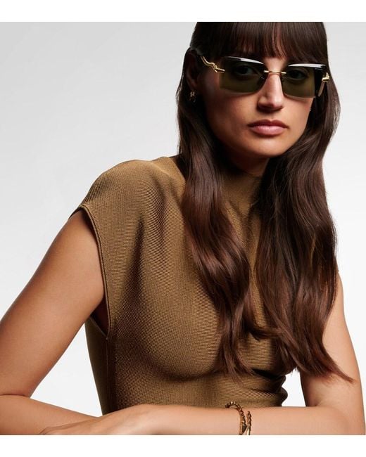 BVLGARI Blue Serpenti Viper Rectangular Sunglasses