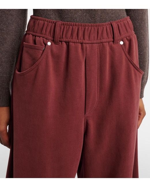 Brunello Cucinelli Red Cotton Jersey Sweatpants