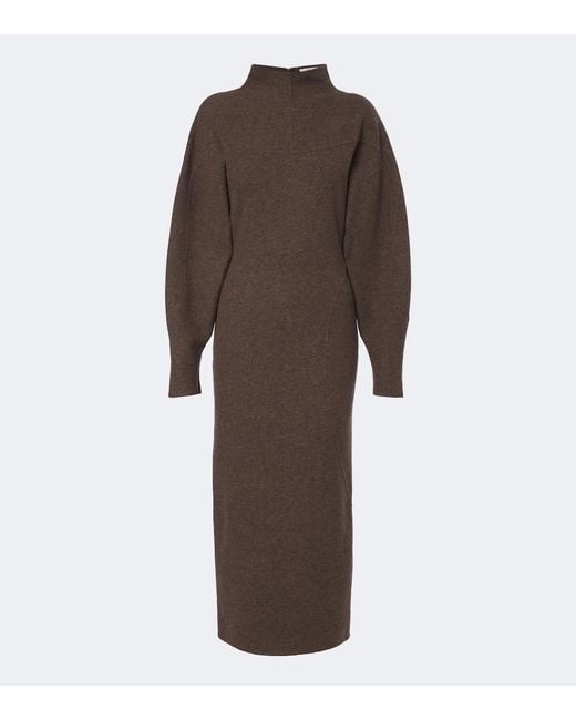 Max Mara Brown Wool And Cashmere-Blend Sweater Dress