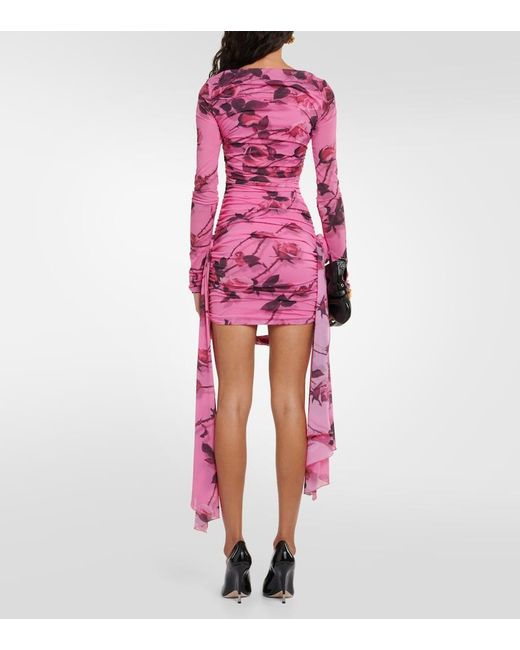 Blumarine Pink Printed Jersey Minidress