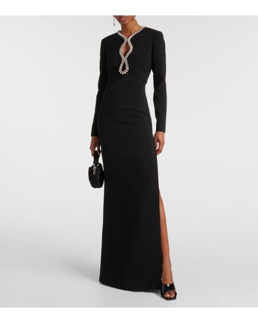 Elie Saab Black Embellished Cutout Gown