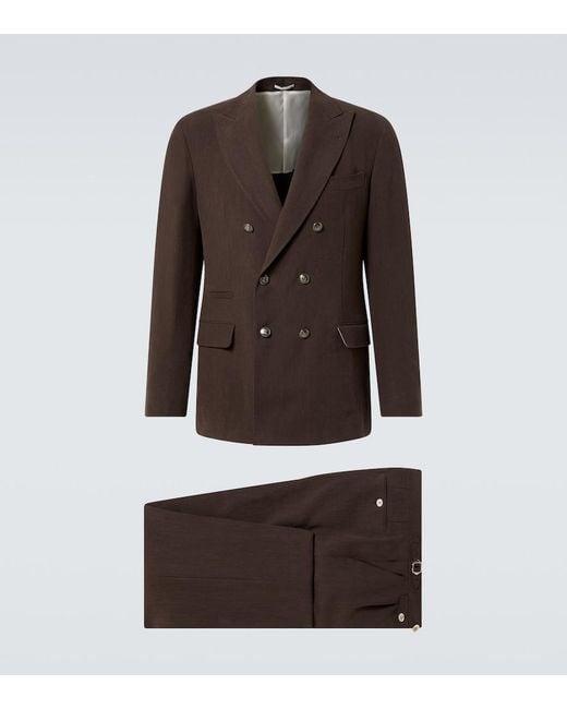 Brunello Cucinelli Brown Leisure Fit Suit Dresses for men