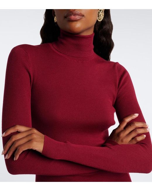 Dolce & Gabbana Red Cashmere Turtleneck Sweater
