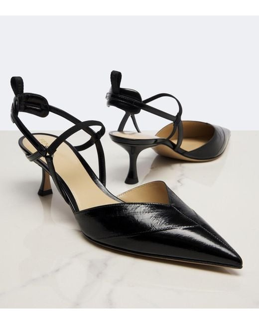 Fendi Black Very Colibri Leather Slingback Pumps