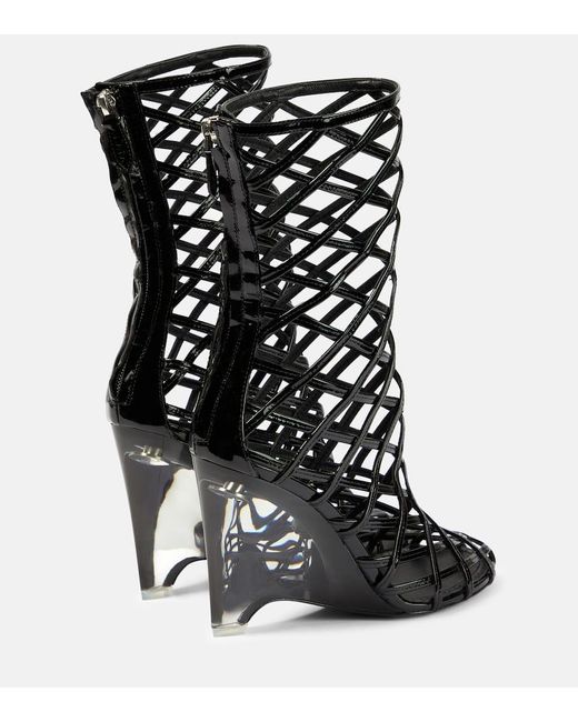 Alaïa Black Leather Wedge Ankle Boots