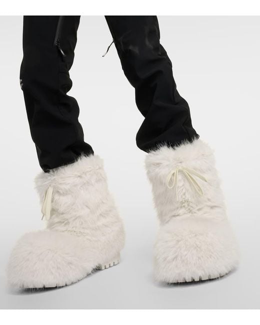 Balenciaga White Alaska Faux Fur Snow Boots