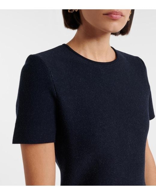 Oscar de la Renta Blue Jacquard-Knit Midi Dress