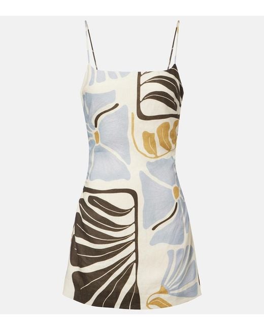 Sir White Lola Floral Linen Minidress