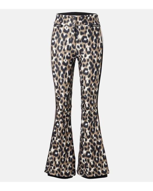 Fusalp Black Elancia Leopard-Print Ski Pants