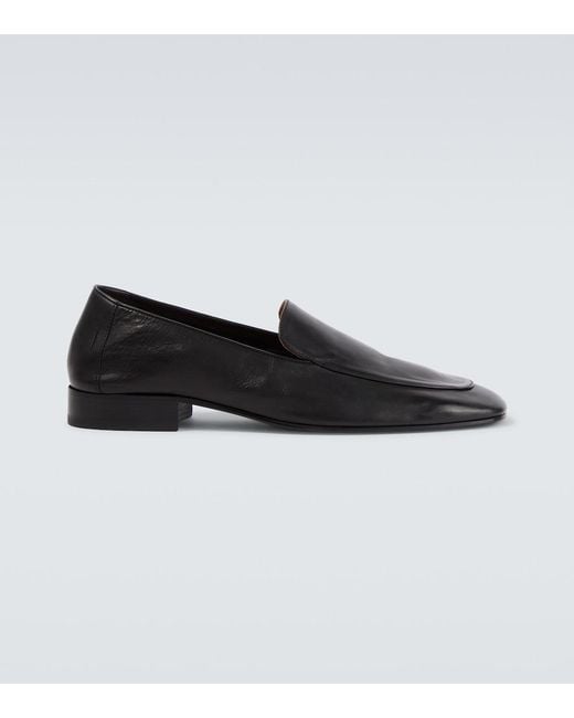 Dries Van Noten Black Leather Loafers for men