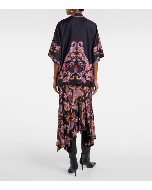Etro Black Paisley Silk Jacket