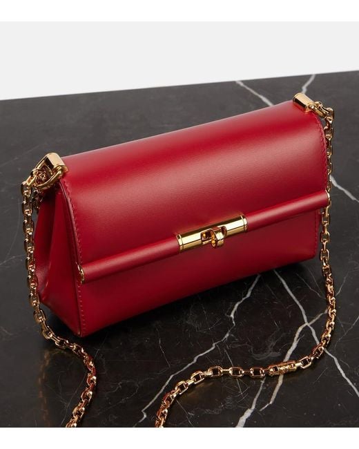 Dolce & Gabbana Marlene Mini Leather Shoulder Bag in Red | Lyst