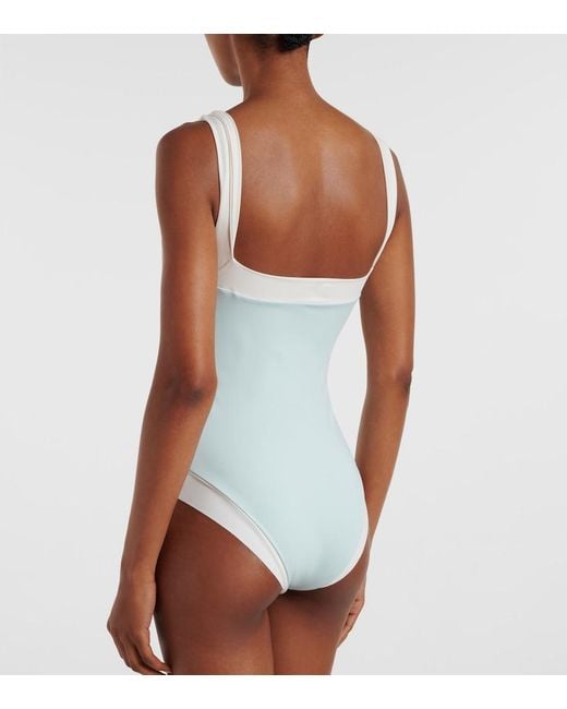 Marysia Swim Blue Bianco Maillot Swimsuit