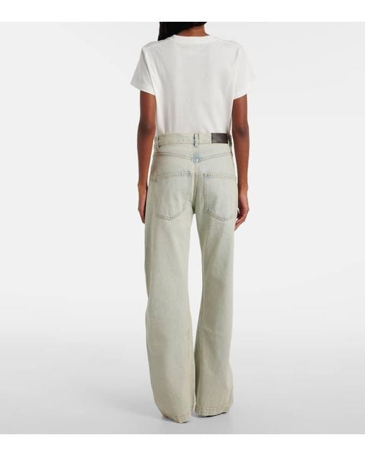 Jeans A Gamba Larga A Vita Media di Calvin Klein in Gray