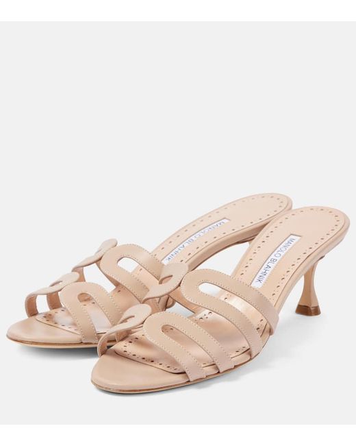 Mules Ahwak 50 di Manolo Blahnik in Pink