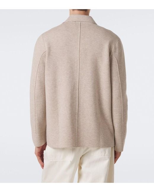 Allude Natural Knitted Wool And Cashmere Cardigan for men